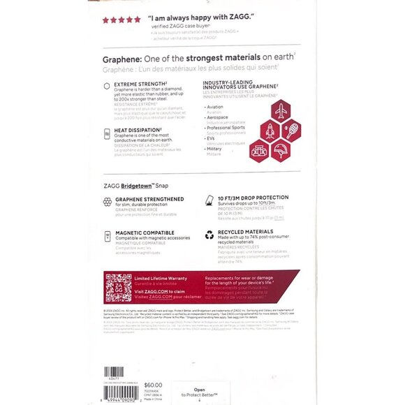 Zagg Bridgetown Snap Magnetic Case - Samsung Galaxy Z Flip6 Black - Picture 2 of 5